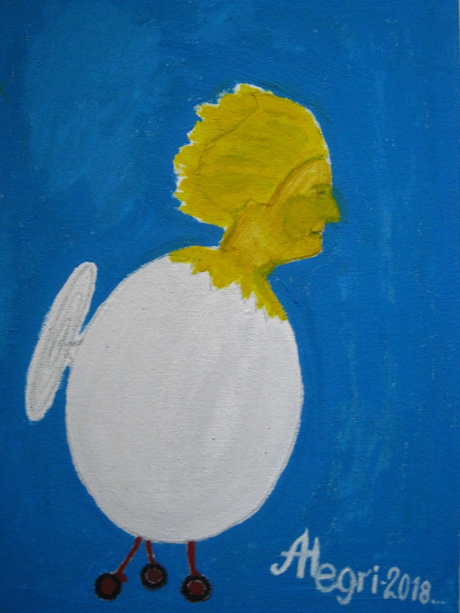 900x1200 In The World Of Birds. The Valkyrie's Baby Bird (Alegri) - Baby Bird Painting