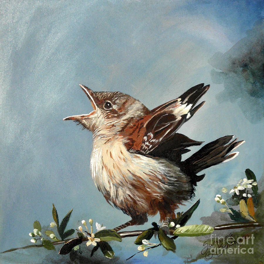 900x900 Spring's Promise - Baby Bird Painting