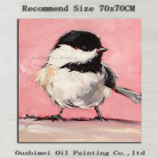 640x640 Superb Artist Supply Handmade High Quality Bird Oil Painting - Baby Bird Painting