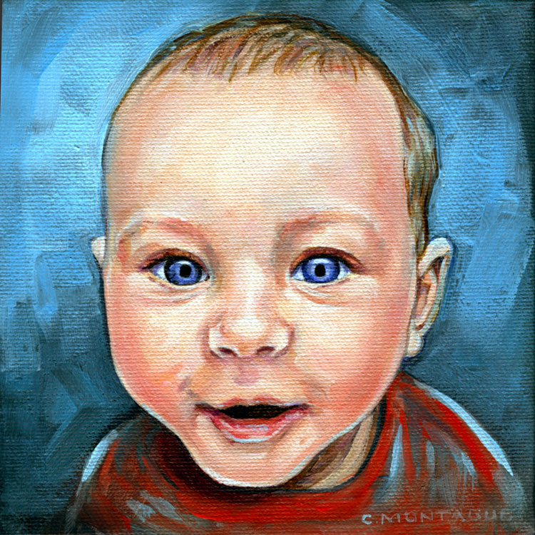 750x750 New Little Portrait Painting A Bright Little Baby Face Little - Baby Boy Painting