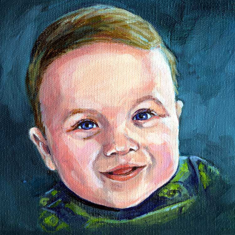 Baby Boy Painting at PaintingValley.com | Explore collection of Baby ...