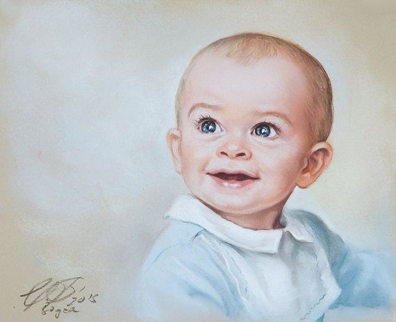 570x464 108 Best Portreten Pastel Images On Portrait Paintings - Baby Boy Painting