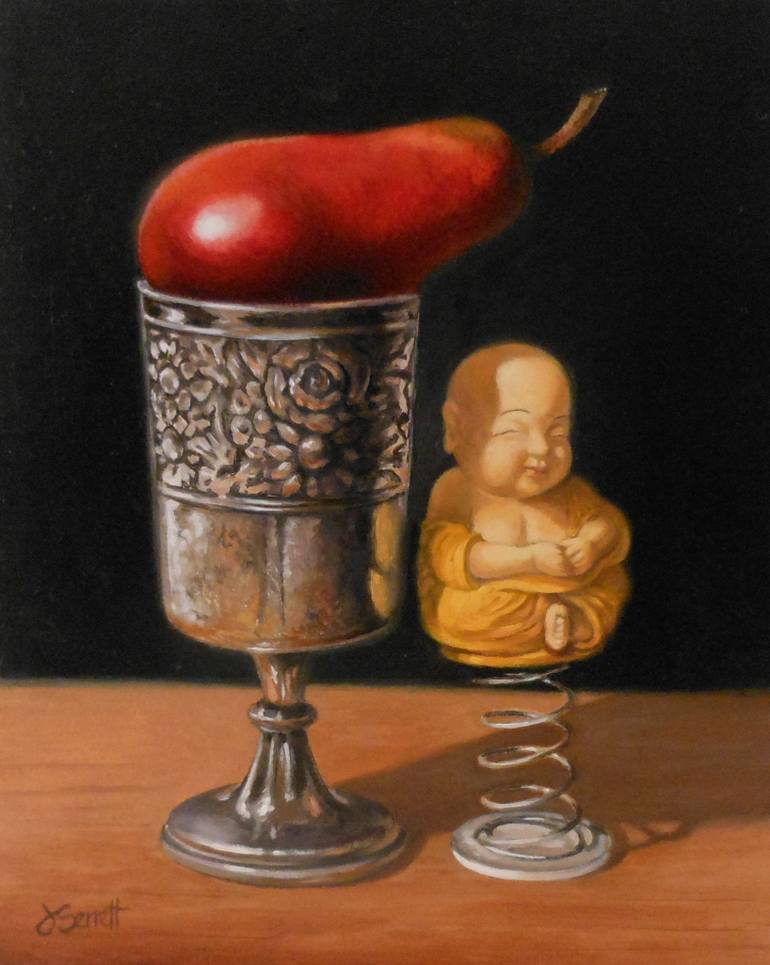 770x965 Saatchi Art Buddha Baby Painting By Jim Serrett - Baby Buddha Painting