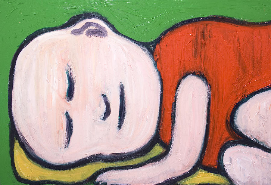 900x615 Sleeping Baby Buddha Painting By Kazuya Akimoto - Baby Buddha Painting
