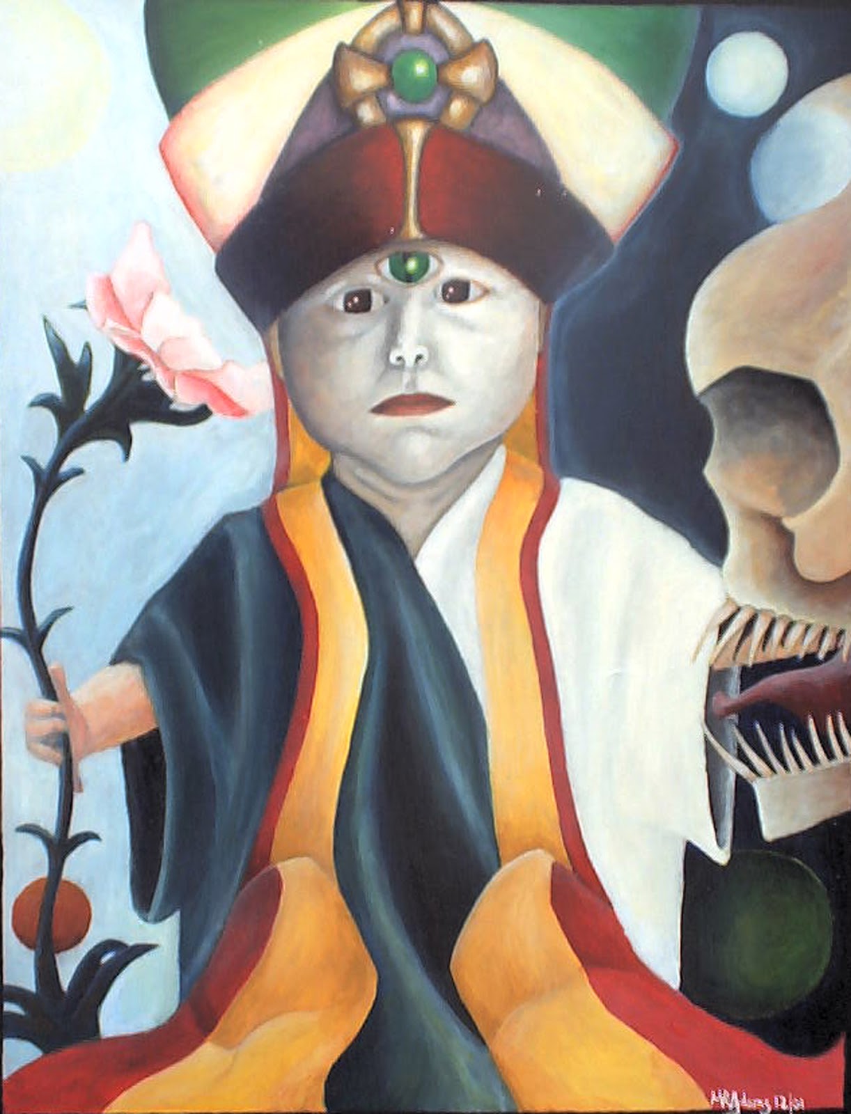 1222x1600 Space Baby Buddha - Baby Buddha Painting