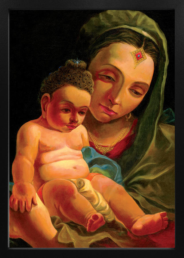 642x900 Baby Buddha And Mother Painting By Arttantra - Baby Buddha Painting