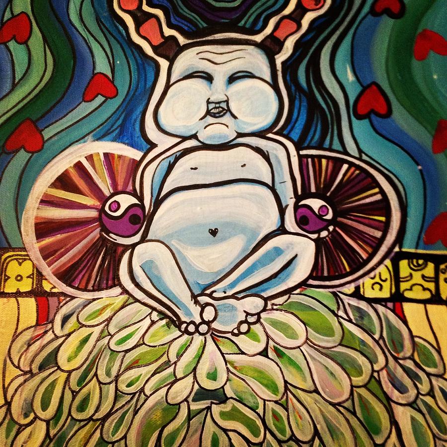 900x900 Baby Buddha Boy Painting By Brittanystar Light - Baby Buddha Painting