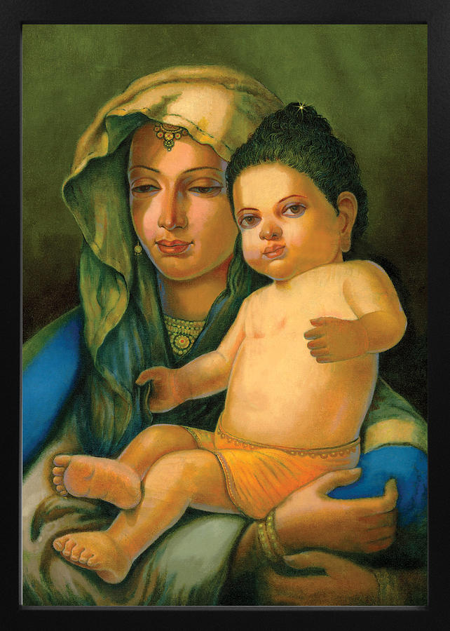 642x900 Baby Buddha Mother Painting By Arttantra - Baby Buddha Painting