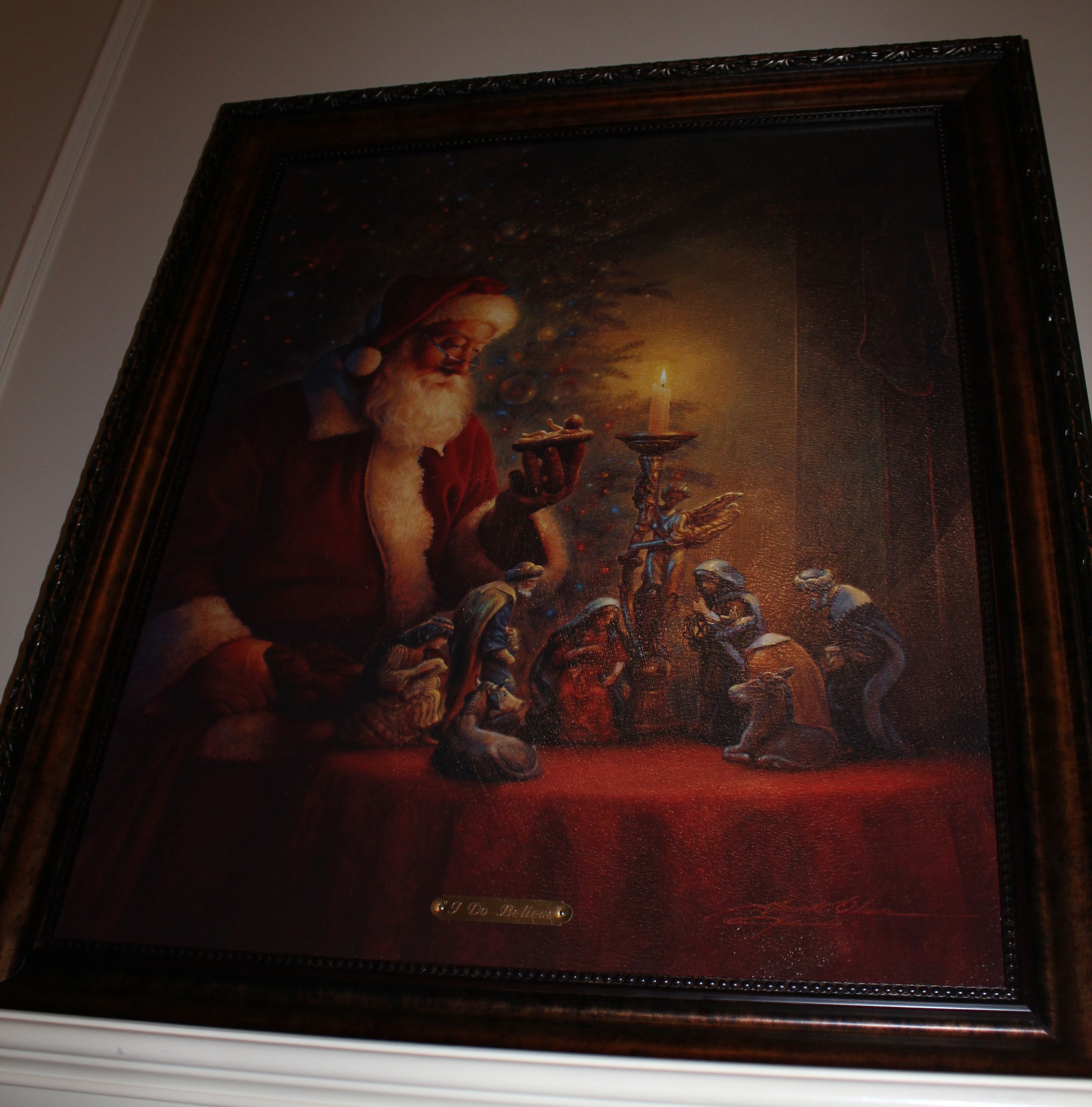 3456x3502 I Fell In Love With This Painting Of Santa Holding Baby Jesus - Baby Christmas Painting