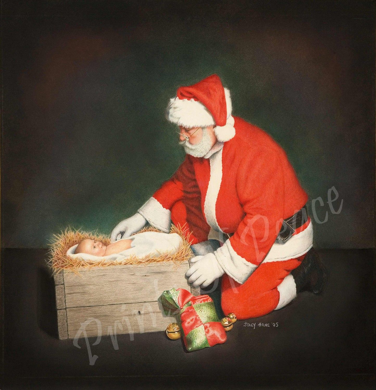 1445x1500 Santa - Baby Christmas Painting