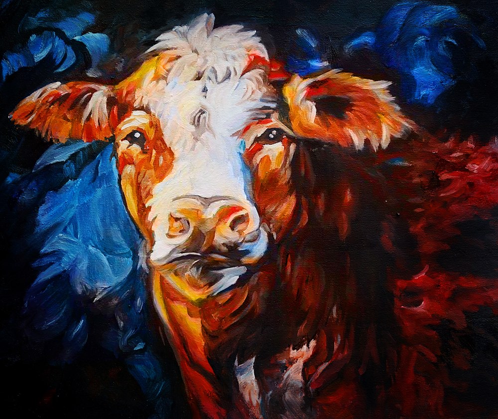 1000x843 Buy Baby Cow By Community Artists Group@ Rs. 6090. Code - Baby Cow Painting