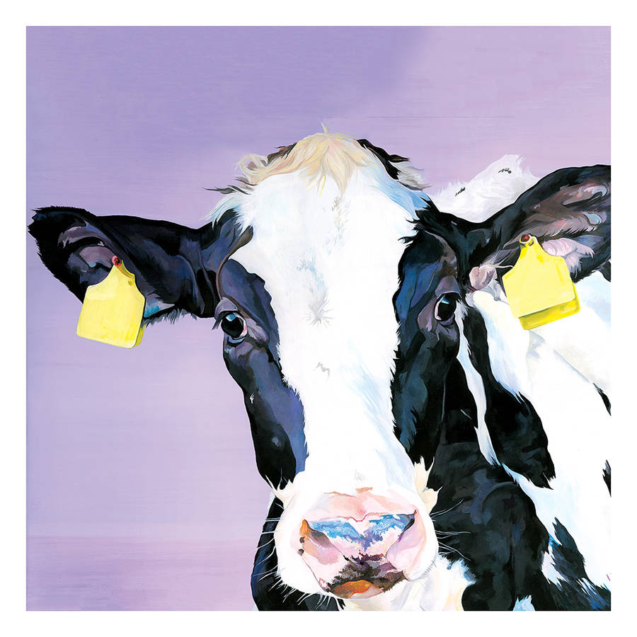 900x900 Personalised New Baby Cow Print By Lauren's Cows - Baby Cow Painting