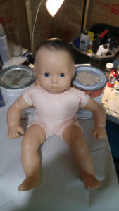 169x300 Painting Hair On A Baby Doll Art By Bas - Baby Doll Painting