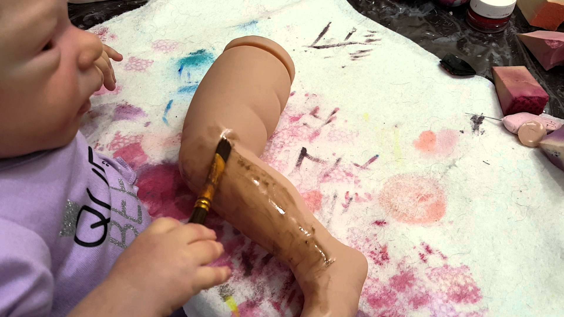 1920x1080 Bad Reborn Artist! Naughty Molly! Painting Tutorial! Reborn Baby - Baby Doll Painting