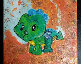 340x270 Baby Dragon Painting Etsy - Baby Dragon Painting