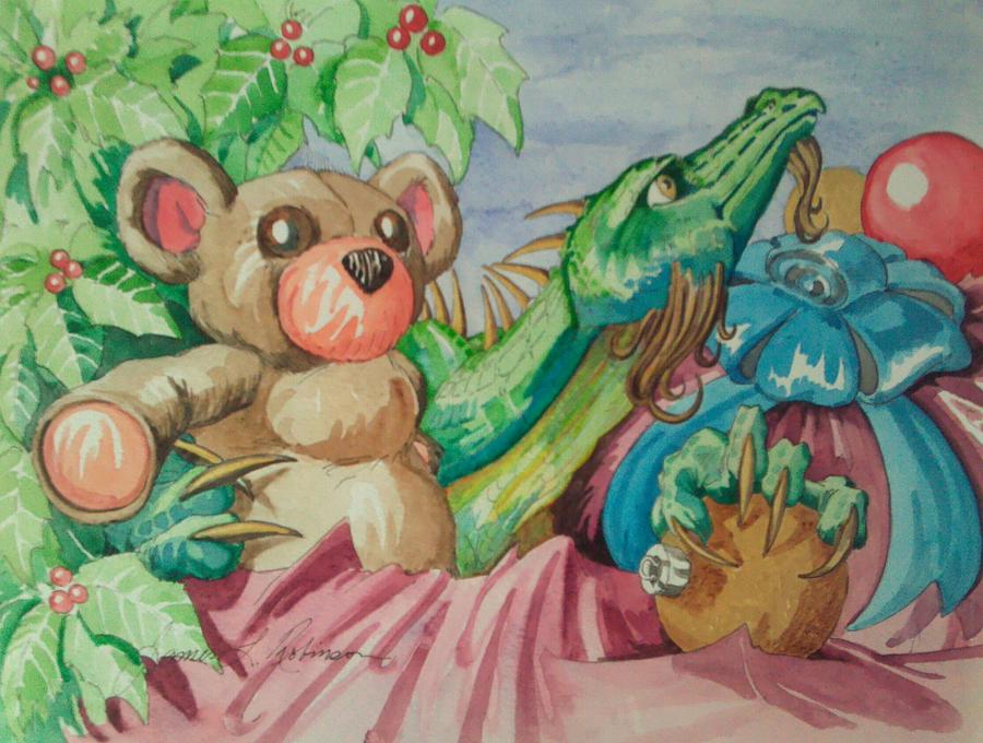 900x680 Happy Baby Dragon Painting By James Robinson - Baby Dragon Painting