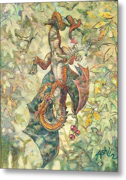 420x600 Baby Dragon Eating Cherries Painting By Sheila Tibbs - Baby Dragon Painting