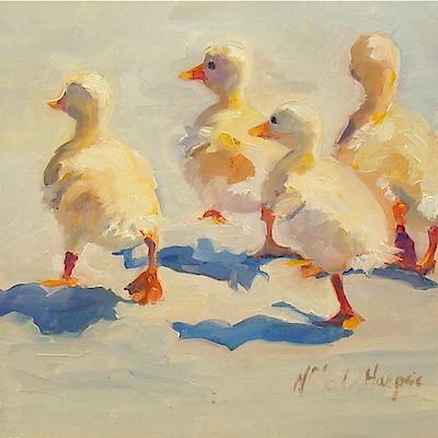 400x400 Daily Painting Studies Quack And March By Nancy Rhodes Harper - Baby Duck Painting