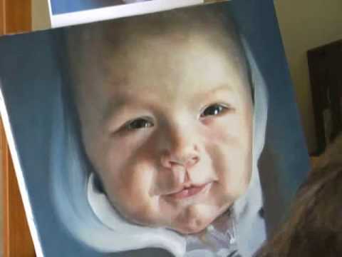 480x360 Oil Portrait - Baby Face Painting