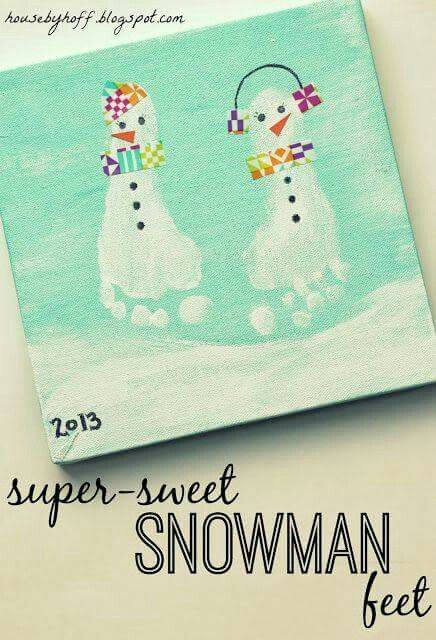 436x640 15 Awesome Christmas Cards To Make With Kids - Baby Feet Painting