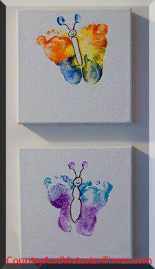 225x389 Butterfly Baby Feet Painting Country Amp Victorian Times - Baby Feet Painting