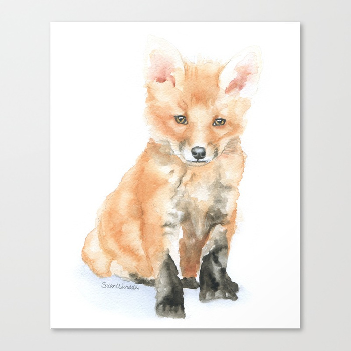 700x700 Baby Fox Watercolor Painting - Baby Fox Painting