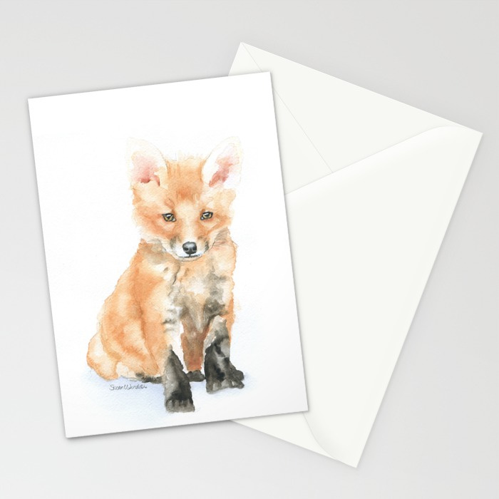 700x700 Baby Fox Watercolor Painting - Baby Fox Painting