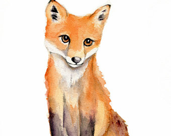 340x270 Fox Cub Print Etsy - Baby Fox Painting