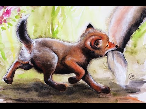 480x360 Watercolor Baby Fox Painting Ii Full Video Demonstration - Baby Fox Painting