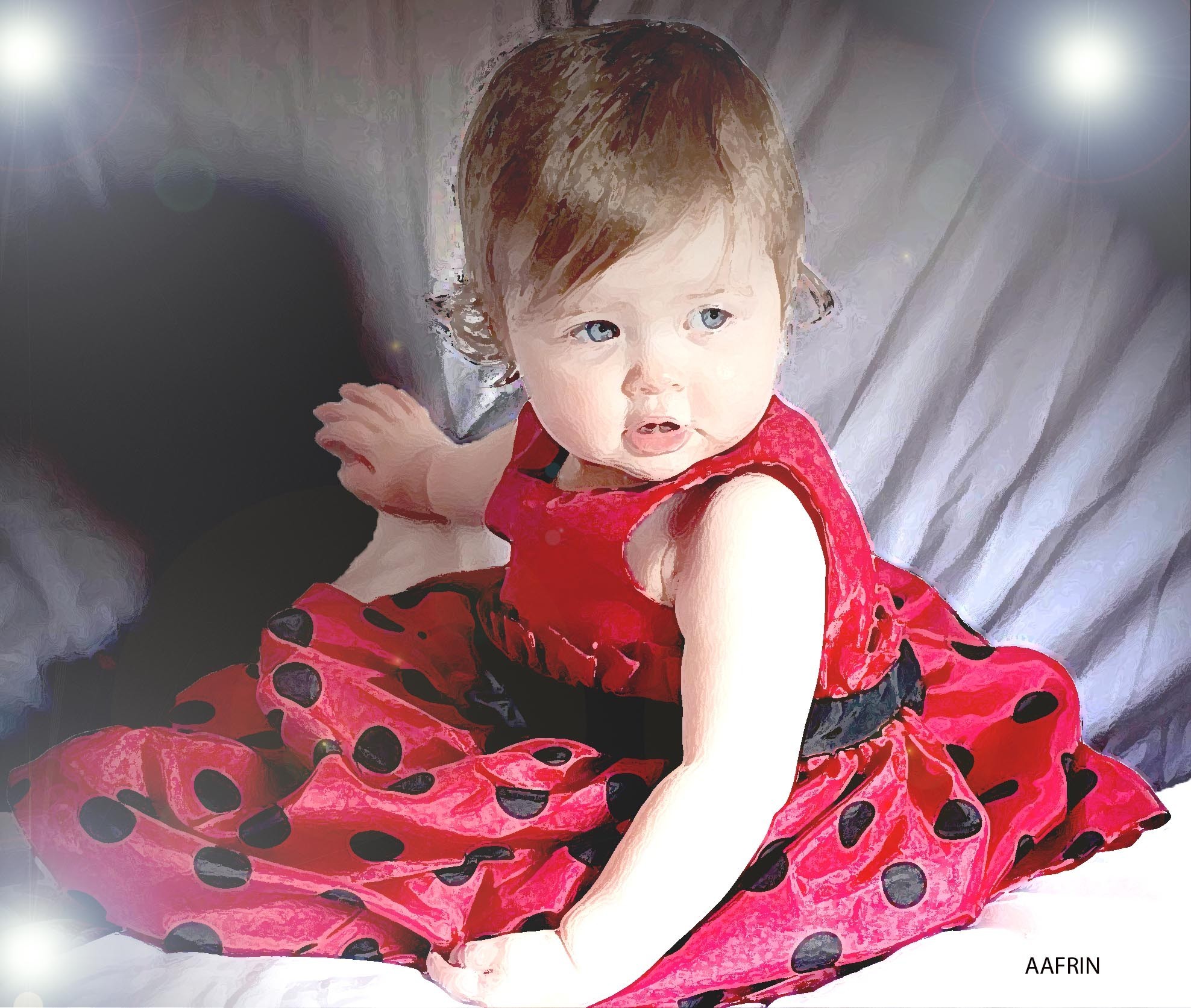 1976x1673 Digital Painting Of A Baby Girl - Baby Girl Painting