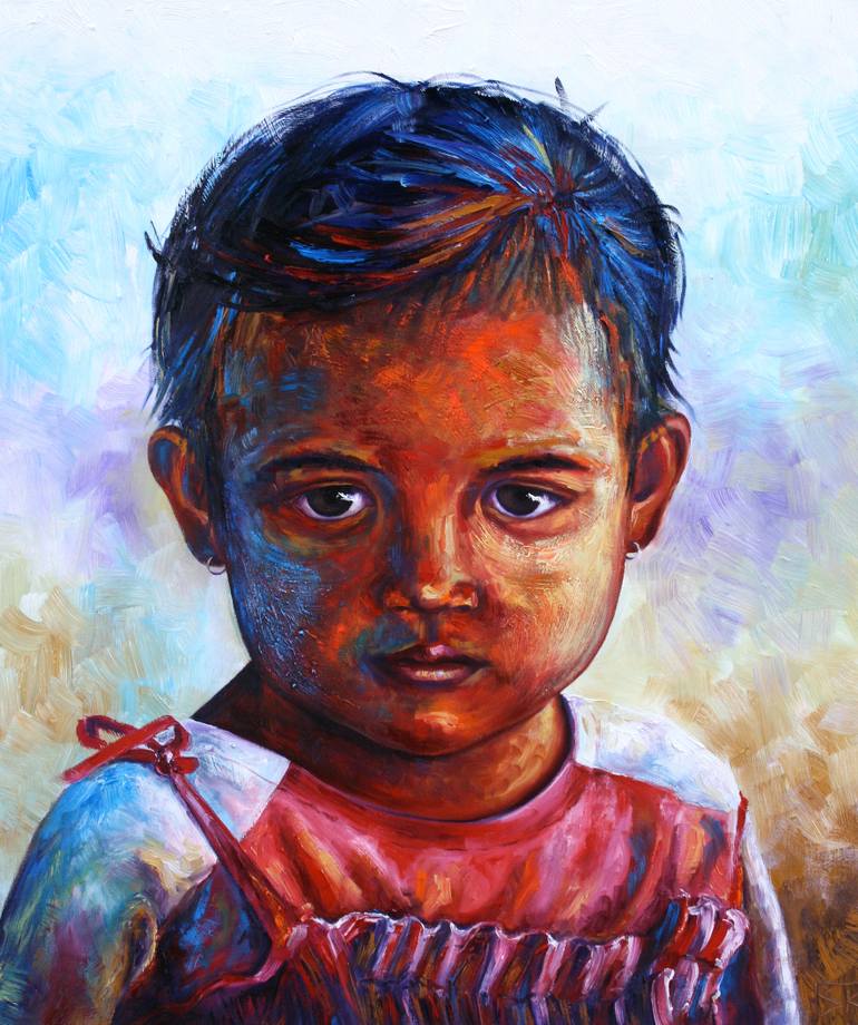 770x920 Saatchi Art Baby Girl Painting By Simon Kitching - Baby Girl Painting