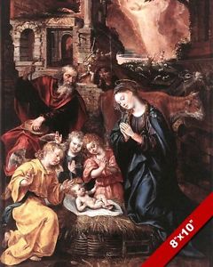 240x300 Holy Family Baby Jesus, Mary Amp Joseph Nativity Painting Art Real - Baby Jesus In A Manger Painting