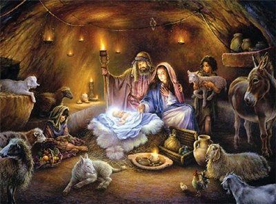 400x295 Pictures Of Baby Jesus Mary And Joseph Jesus In Manger - Baby Jesus In A Manger Painting
