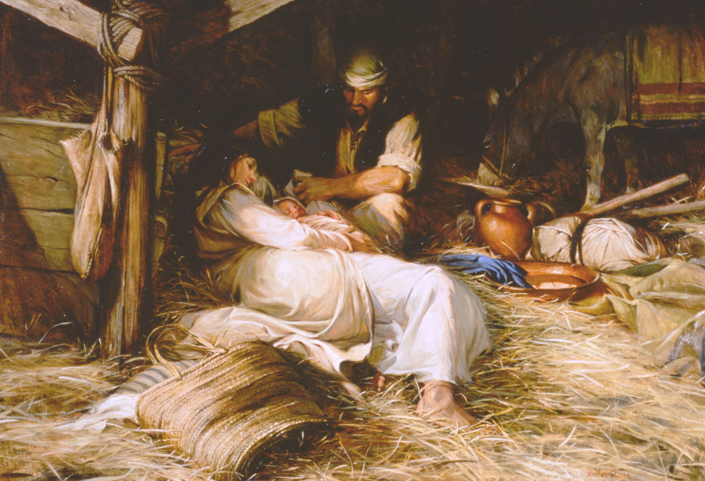 2345x1600 Behold The Lamb Of God - Baby Jesus In Manger Painting