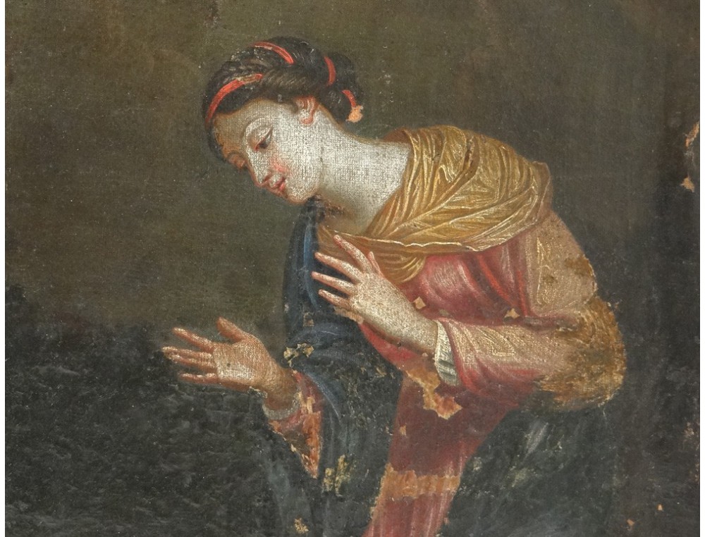 1000x762 Hst Table Nativity Baby Jesus Mary Joseph Manger Cherubs - Baby Jesus In Manger Painting