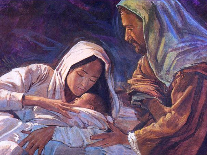 800x600 Jesus Christ Wallpaper Set 07 Baby Jesus Pics - Baby Jesus In Manger Painting