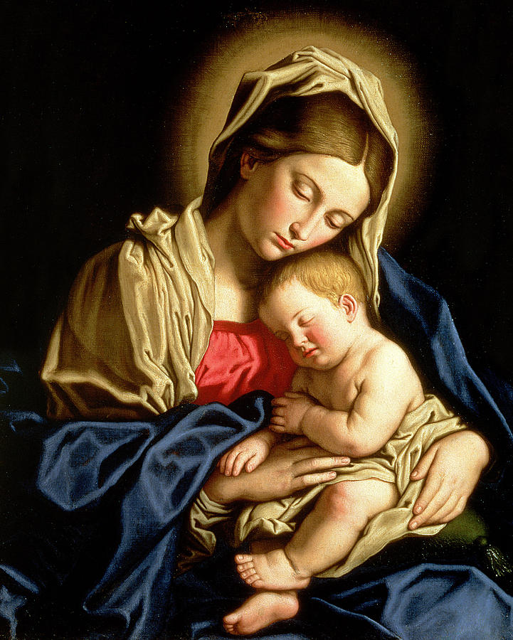 721x900 Madonna And Child Painting By Il Sassoferrato - Baby Jesus Painting