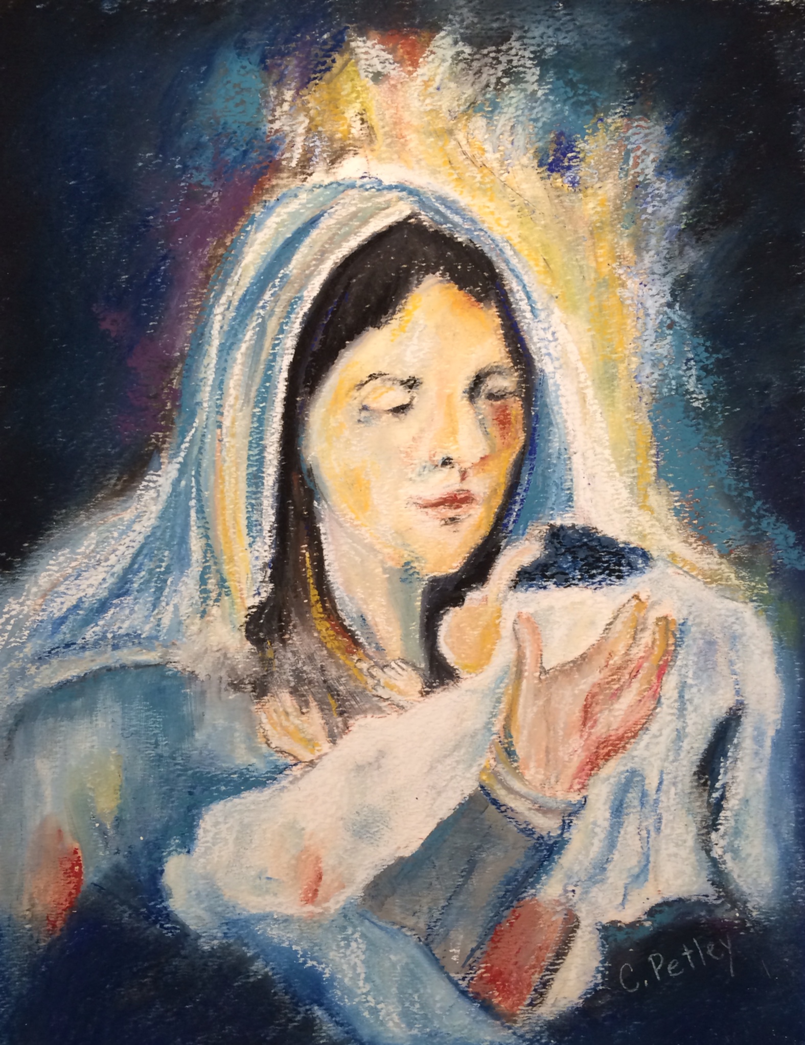 1575x2046 Mary Amp Baby Jesus, Christmas Paintings Canadian Disruptive Painters - Baby Jesus Painting