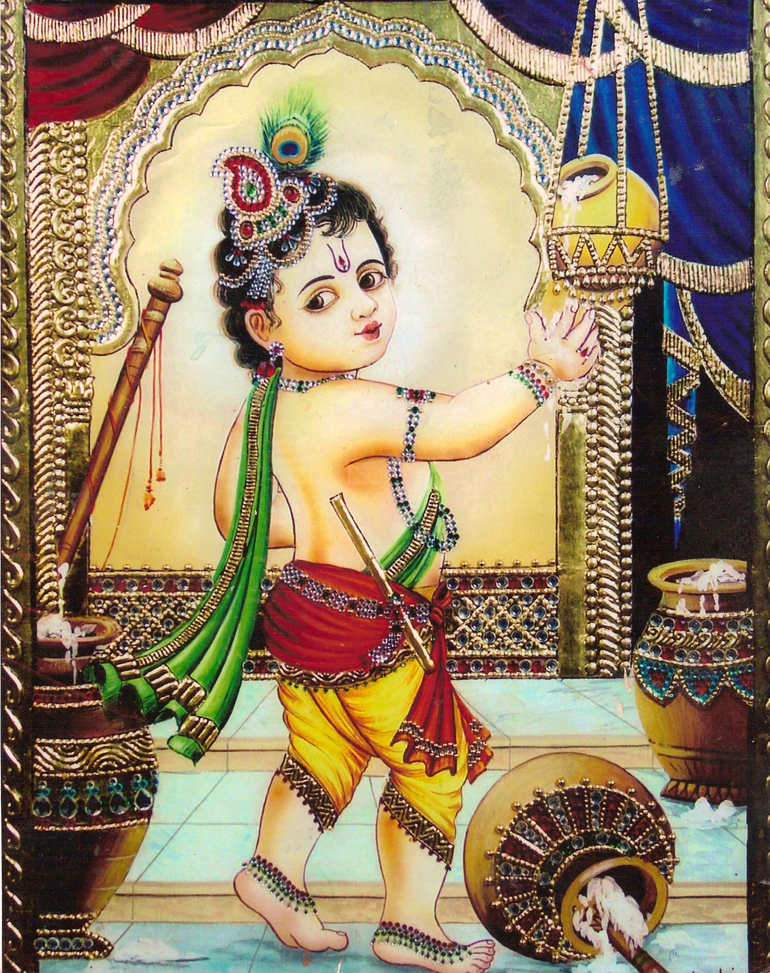 1574x1988 Baby Krishna 1 Tanjore World - Baby Krishna Painting