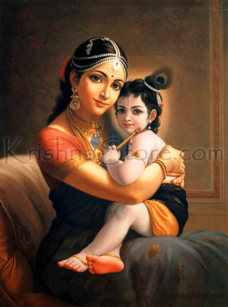 743x1000 Mother Yashoda And Baby Krishna Painting - Baby Krishna Painting