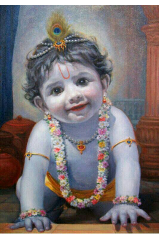 533x800 Pin By Avani Sonthalia On Natkhat Krishna Krishna - Baby Krishna Painting