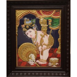 250x250 Tanjore Painting - Baby Krishna Painting
