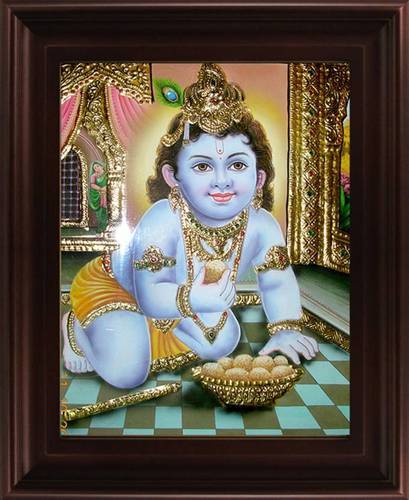 409x500 Baby Krishna Painting - Baby Krishna Painting