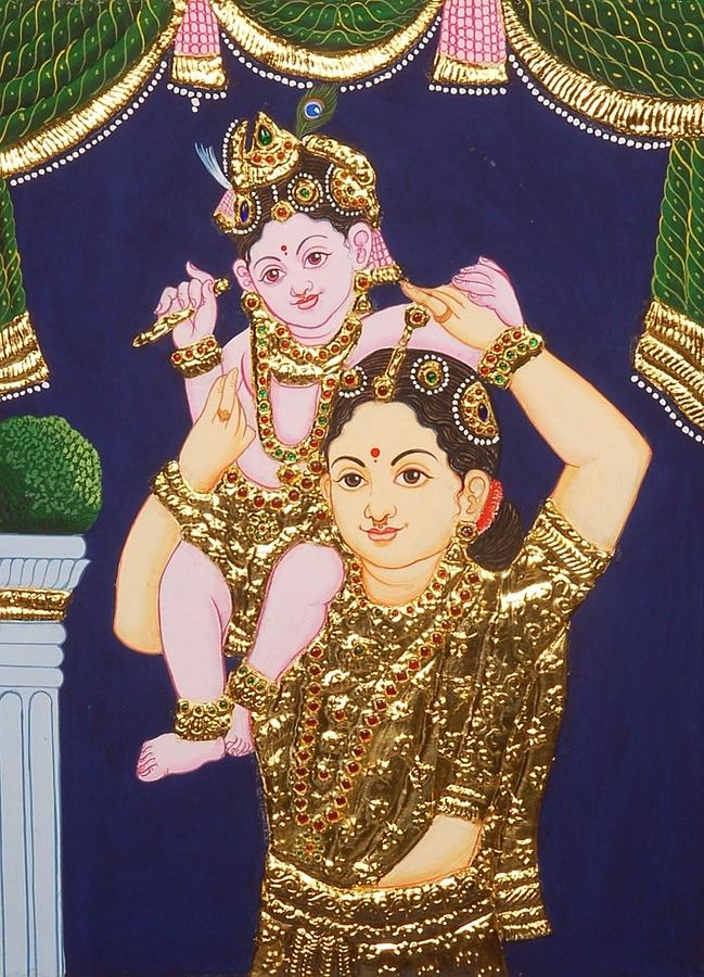 649x900 Baby Krishna Painting By Mohan - Baby Krishna Painting