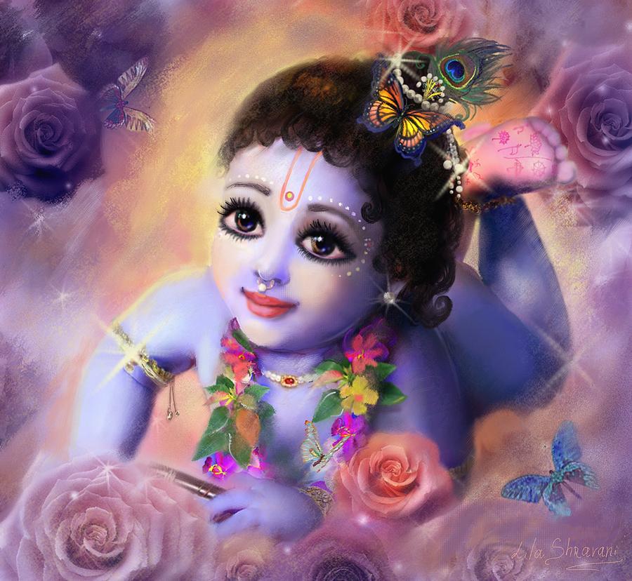 900x828 Baby Krishna Paintings Fine Art America - Baby Krishna Painting