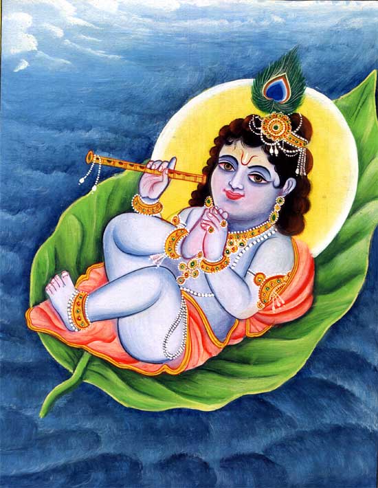 550x710 Baby Krishna Paintings And Pictures Of Baby Krishna - Baby Krishna Painting