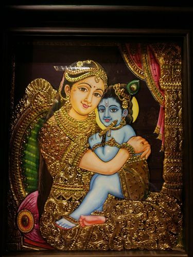 375x500 Baby Krishna Tanjore Painting - Baby Krishna Painting