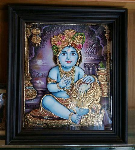 448x500 Baby Krishna Tanjore Painting - Baby Krishna Painting