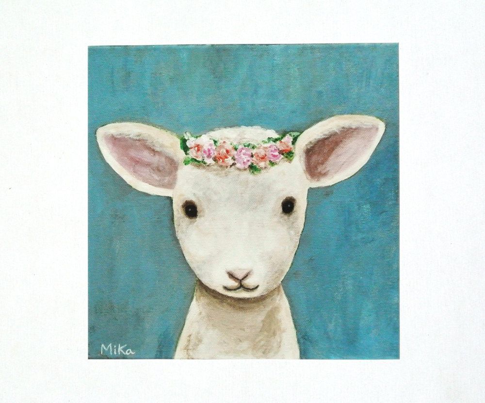 1000x831 Pin By Chris Stell On Art Amp Images Sheep - Baby Lamb Painting