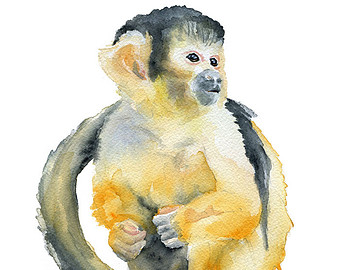 340x270 Items Similar To Original Acrylic Animal Painting Baby Jungle - Baby Monkey Painting